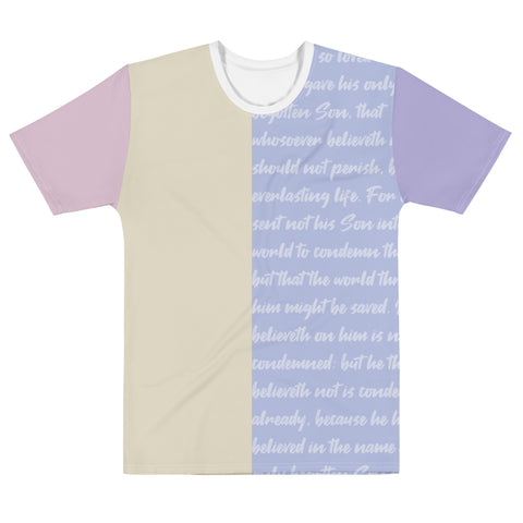 John 3:16 T-Shirt All Over Print Pastel Spring Collection
