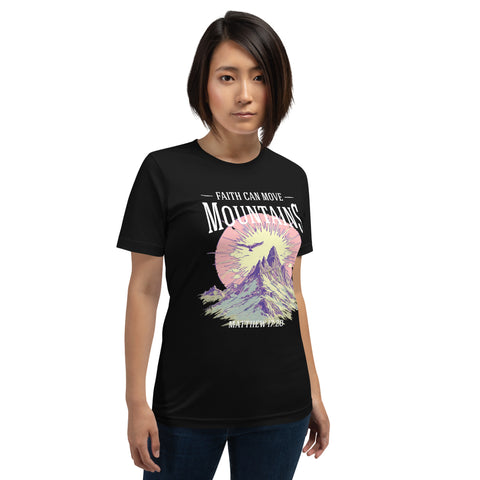 Faith Can Move Mountains T-Shirt Christian Tee Pastel Spring Collection