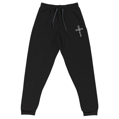 Christian Cross Faith Jogging Pants EternalChristianTees Black S 