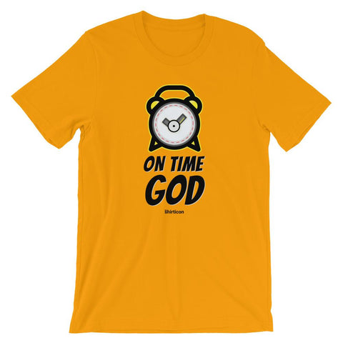 On Time God T-Shirt EternalChristianTees Gold S 