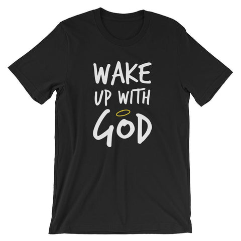 Premium Wake Up With God T-Shirt - Make God Your First Priority Shirt - Put God First Tee - Bible quotes - religion shirts - christian shirt EternalChristianTees Black S 