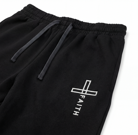 Christian Cross Faith Jogging Pants Embroidered