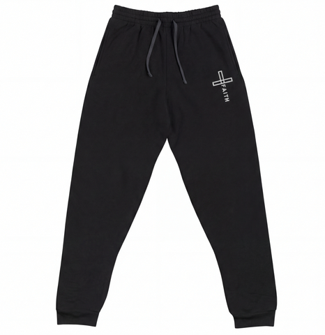 Christian Cross Faith Jogging Pants Embroidered