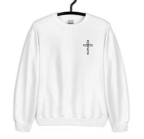 Embroidered Christian Cross Faith Sweatshirt Unisex