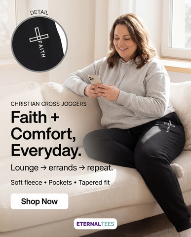 Christian Cross Faith Jogging Pants Embroidered