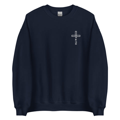 Embroidered Christian Cross Faith Sweatshirt
