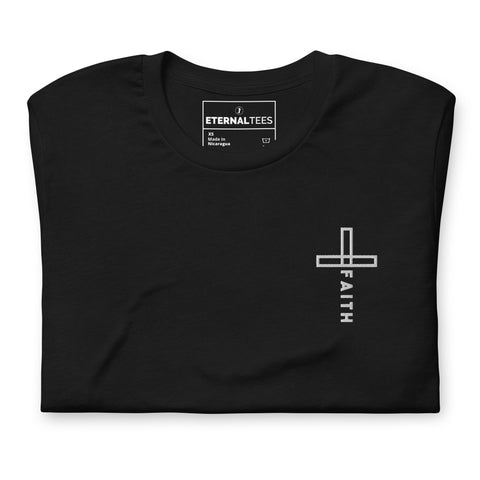 Embroidered Cross Faith T-Shirt - 3 Logos