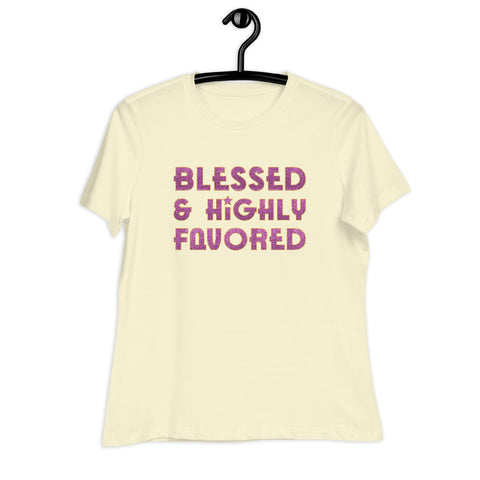Blessed & Highly Favored Christian T-Shirt - Women's Cut