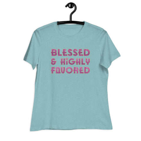 Blessed & Highly Favored Christian T-Shirt - Women's Cut
