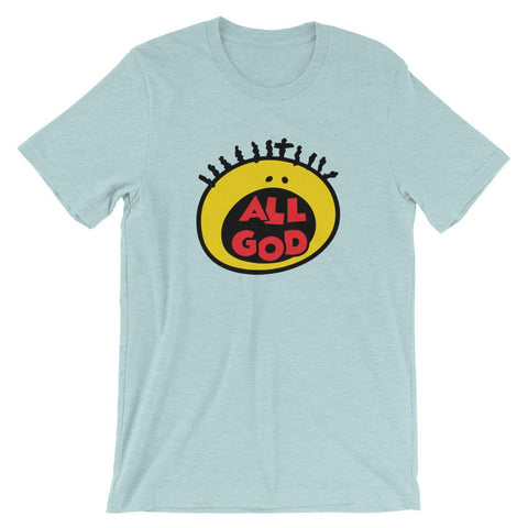 All God Christian Shirt 90s Baby Shirt EternalChristianTees Heather Prism Ice Blue XX-Large 