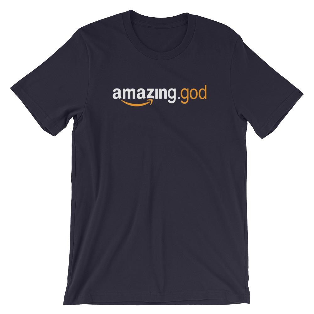 Amazing God T-Shirt Funny Christian Parody Shirt EternalChristianTees Navy 2XL 