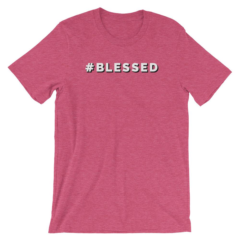Blessed Jesus Christian Bible Faith Quotes Tee Short-Sleeve Unisex T-Shirt CCA Jesus Christian Faith Bible Apparel EternalChristianTees Heather Raspberry S 