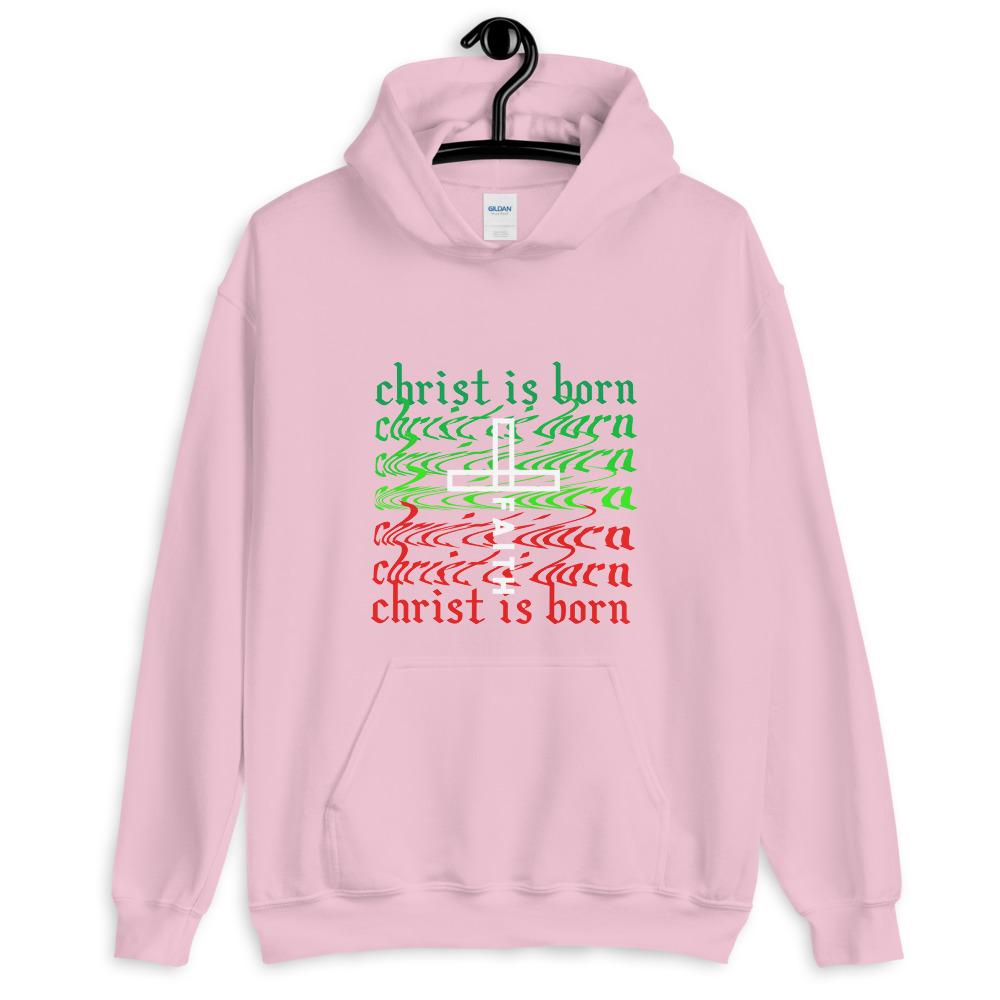Christian Cross Faith Hoodie - Christmas Edition EternalChristianTees Light Pink S 