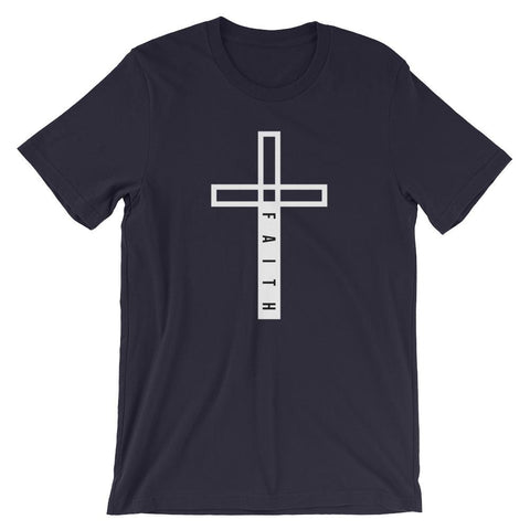 Christian Cross Faith Shirt Bible Scripture Easter Shirt EternalChristianTees Navy 2XL 