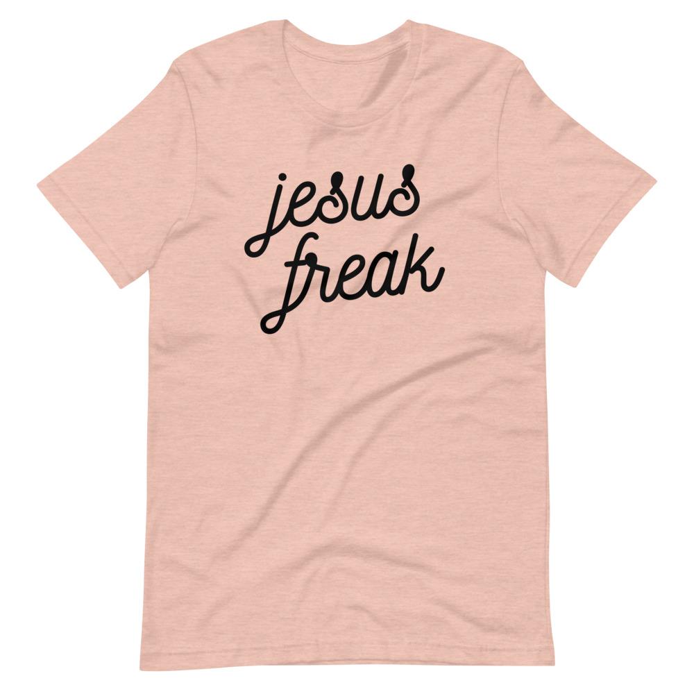 Christian Jesus Freak T-Shirt EternalChristianTees Heather Prism Peach S 