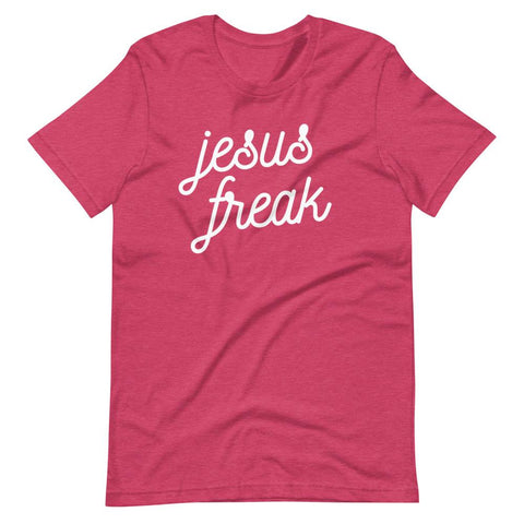 Christian Jesus Freak T-Shirt EternalChristianTees Heather Raspberry S 