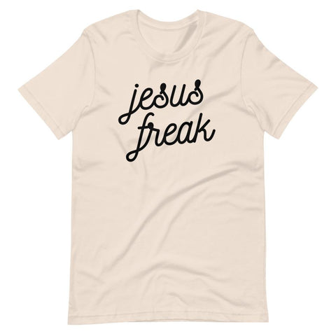 Christian Jesus Freak T-Shirt EternalChristianTees Soft Cream S 