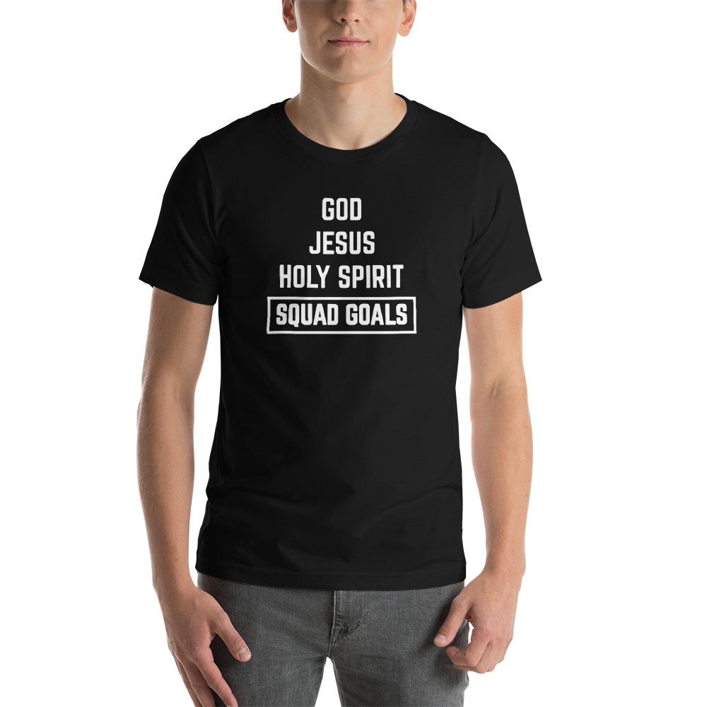 Christian Squad Goals T-Shirt Bible Shirt Holy Trinity Tee Short-Sleeve Unisex T-Shirt EternalChristianTees Black S 