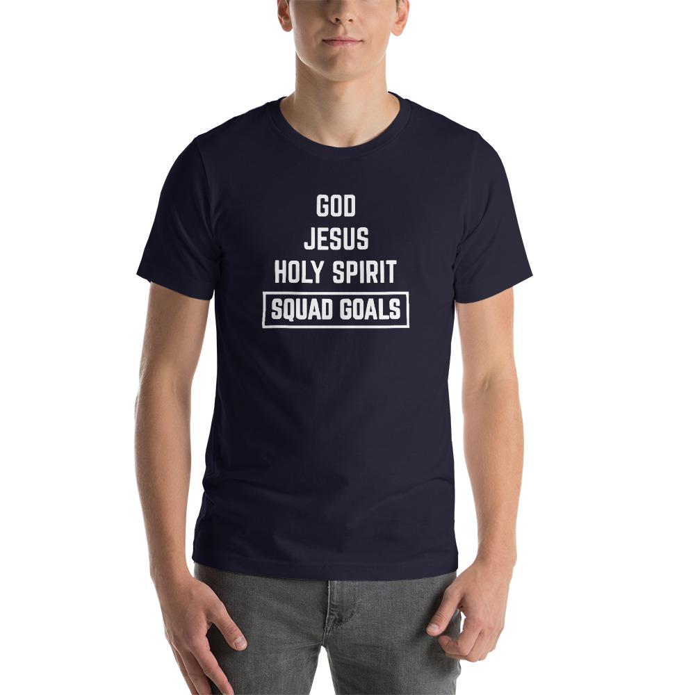 Christian Squad Goals T-Shirt Bible Shirt Holy Trinity Tee Short-Sleeve Unisex T-Shirt EternalChristianTees Navy S 