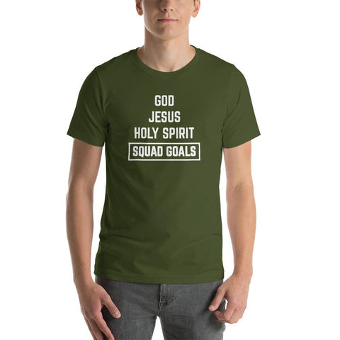 Christian Squad Goals T-Shirt Bible Shirt Holy Trinity Tee Short-Sleeve Unisex T-Shirt EternalChristianTees Olive S 