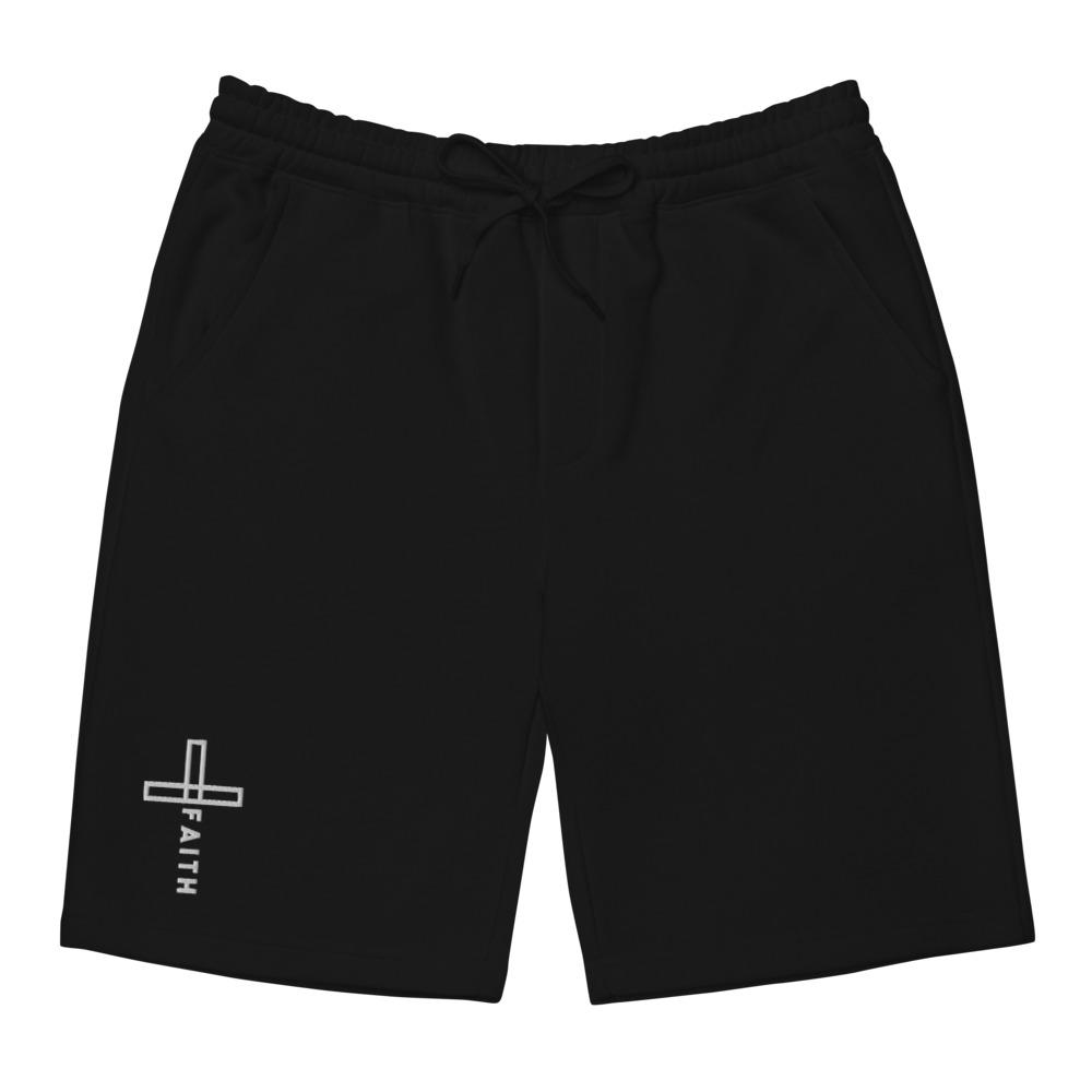 Embroidered Cross Faith Shorts Fleece Shorts EternalTees S 
