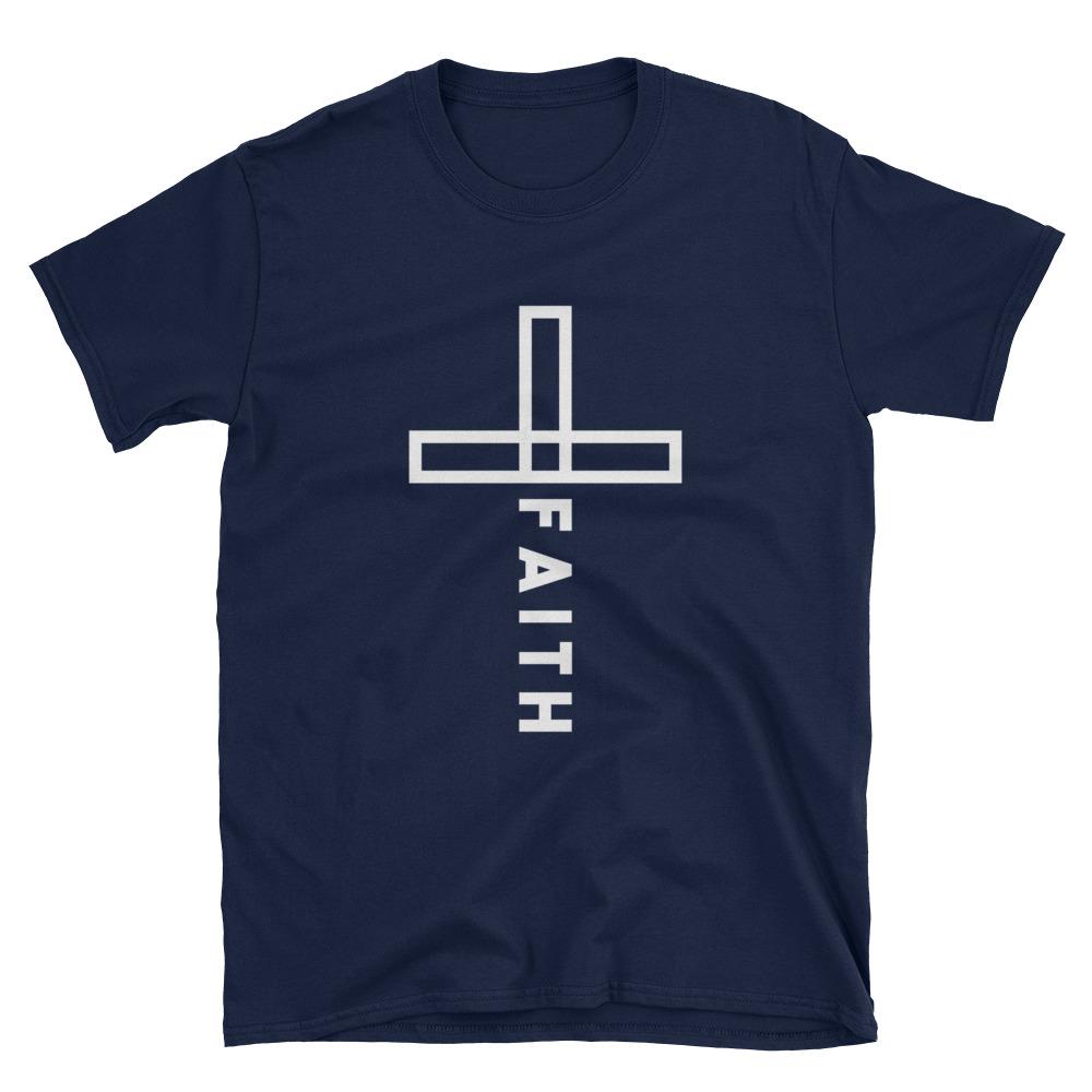Faith Christian Cross T-Shirt EternalChristianTees Navy 3XL 