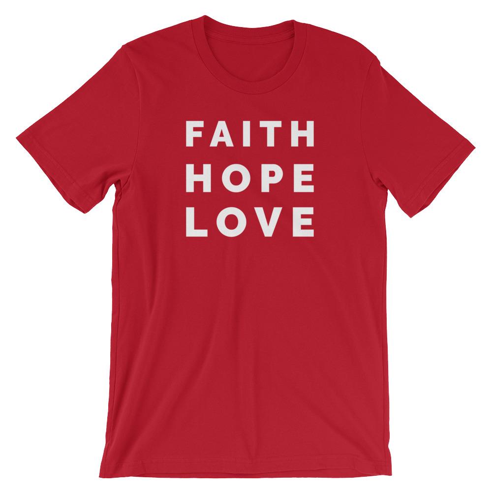 Faith Hope Love Shirt Jesus Christian Bible Faith Shirt Short-Sleeve Unisex  T-Shirt CCA Jesus Christian Faith Bible Apparel