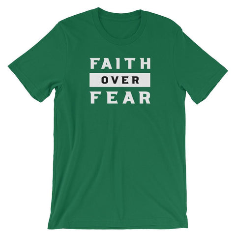 Faith Over Fear Shirt Jesus Christian Bible Faith Shirt Short-Sleeve Unisex T-Shirt CCA Jesus Christian Faith Bible Apparel EternalChristianTees Kelly S 