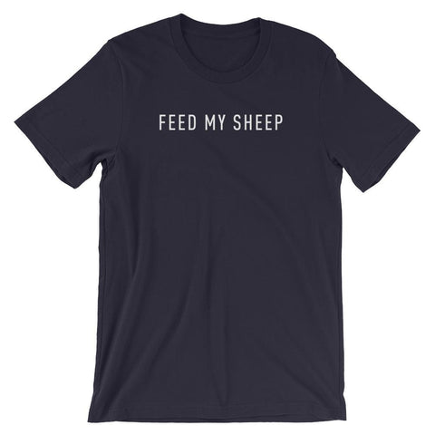 Feed My Sheep Shirt Christian Scripture Text-Based Shirt EternalChristianTees Navy 2XL 