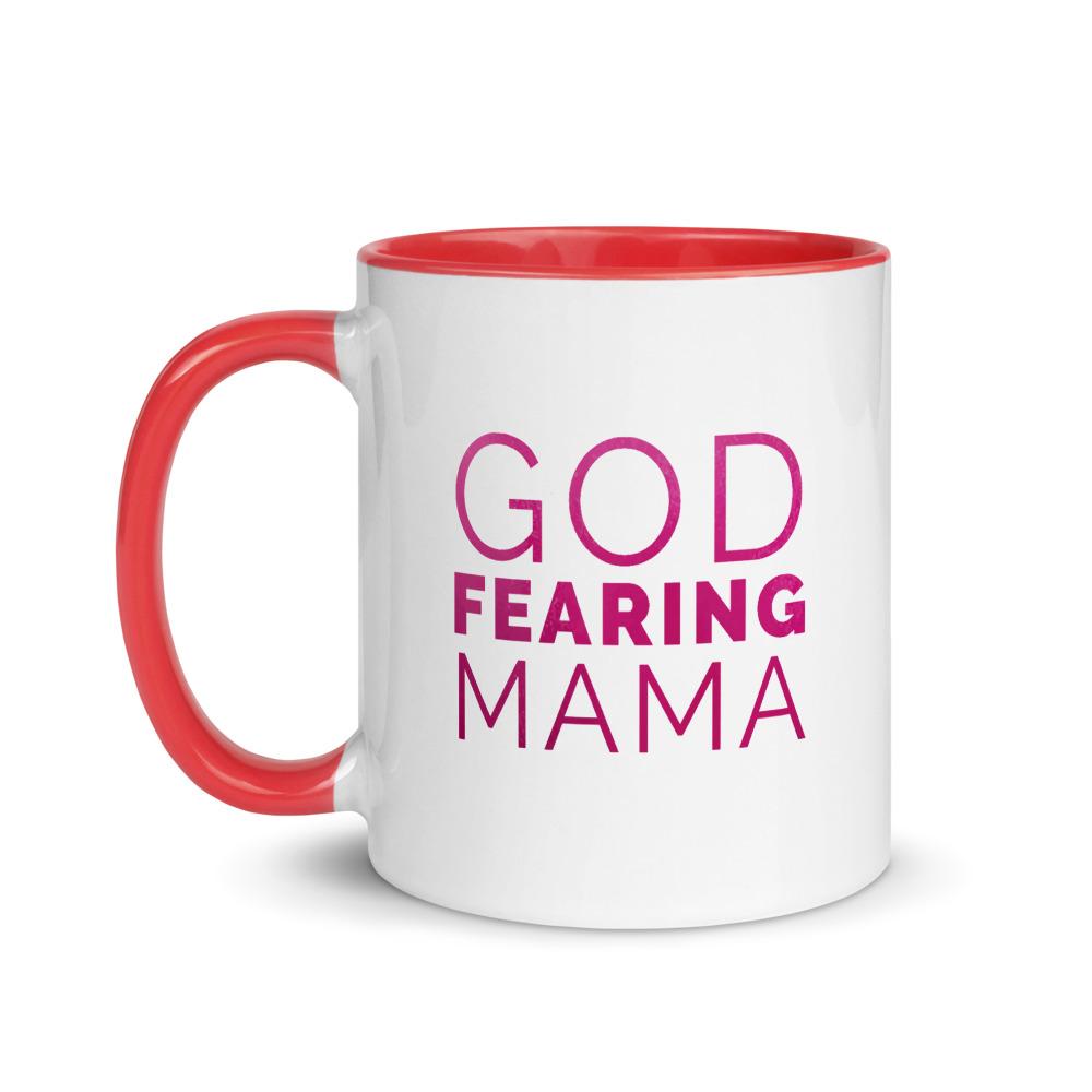 God Fearing Mama Christian Mug with Color Inside Mother's Day Gift EternalChristianTees 