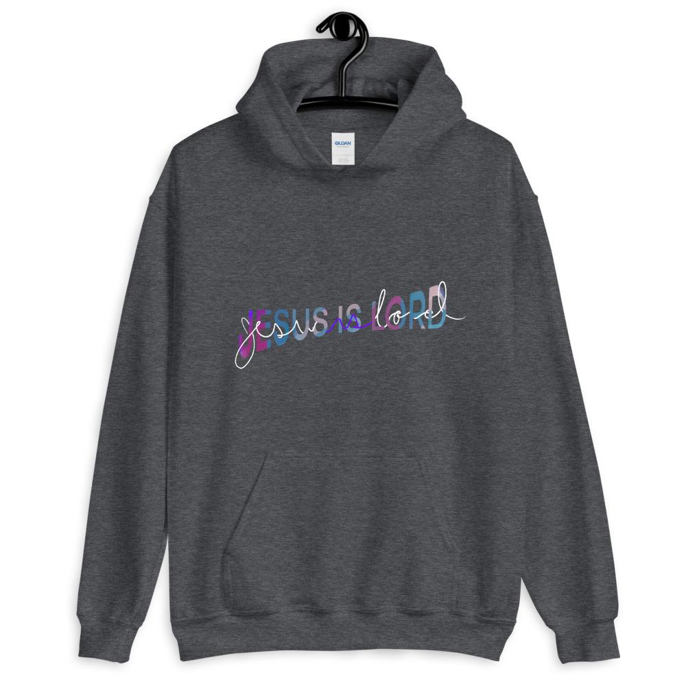 Jesus Is Lord Unisex Christian Hoodie EternalChristianTees Dark Heather S 