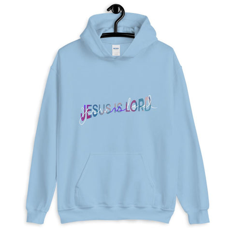 Jesus Is Lord Unisex Christian Hoodie EternalChristianTees Light Blue S 