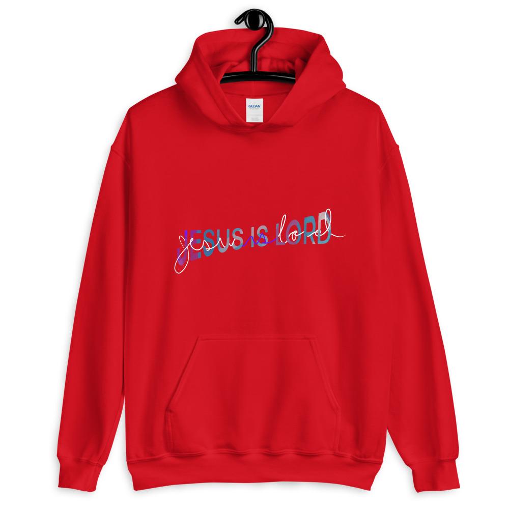 Jesus Is Lord Unisex Christian Hoodie EternalChristianTees Red S 