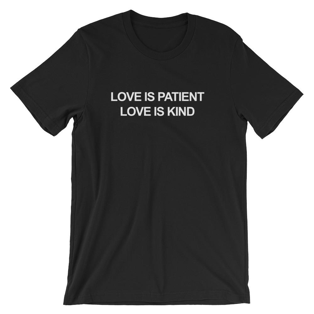 Love is patient, love is kind Shirt - 1 Corinthians 13 4-8 Shirt - Bible quotes - religion shirts - christian shirts - scripture shirts EternalChristianTees Black S 