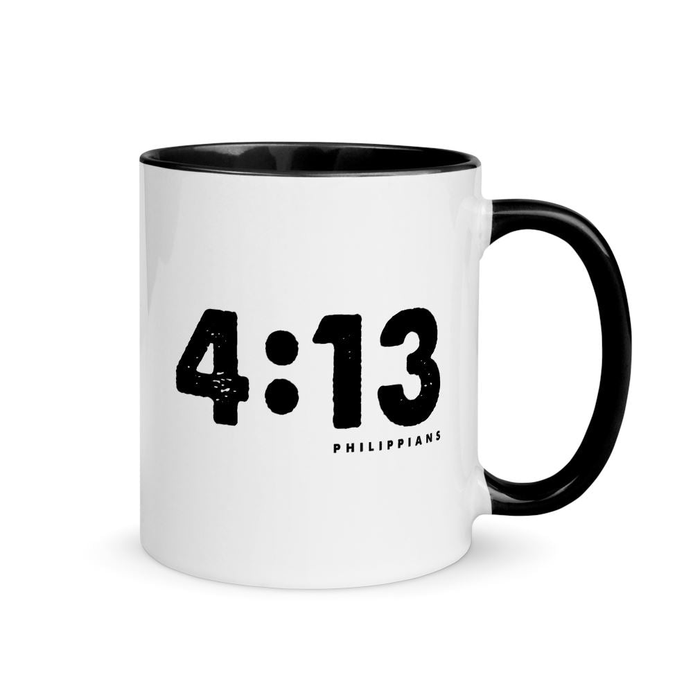 Philippians Mug with Color Inside EternalChristianTees Black 