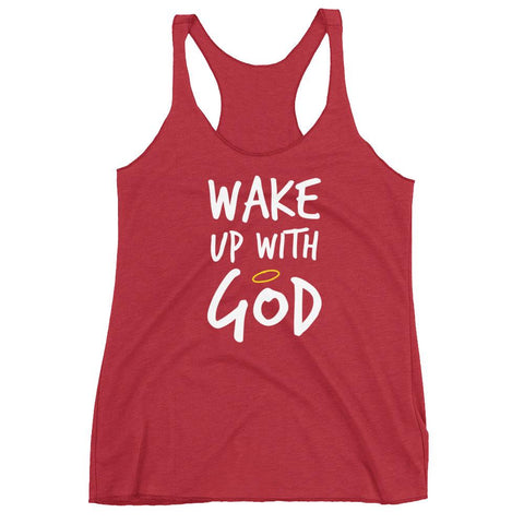 Premium Wake Up With God Racerback Tank - Make God Your First Priority tank top - Put God First Tee - Bible quotes - religion tank tops - ch EternalChristianTees Vintage Red XS 