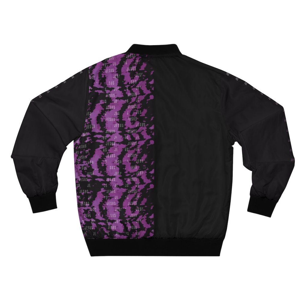 Royalty Purple - Jesus Bomber Jacket Christian Coat Windbreaker All Over Prints Printify 