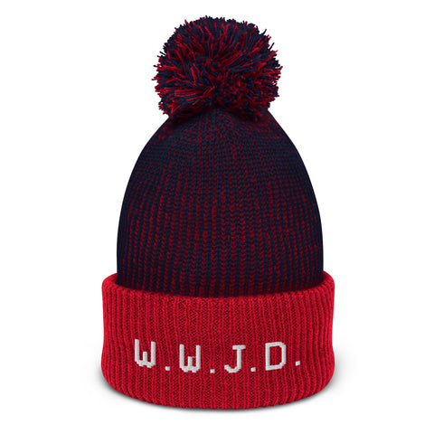 W.W.J.D. Hat WWJD Pom-Pom Beanie Winter