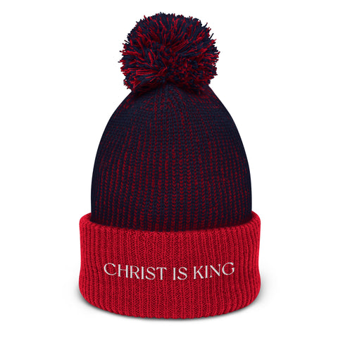Christ Is King Pom-Pom Beanie Christian Hat