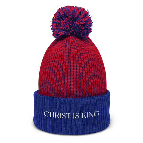 Christ Is King Pom-Pom Beanie Christian Hat