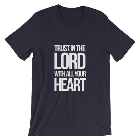 Trust in The Lord Shirt - Proverbs 3 5-6 Shirt - Bible Quotes - Religion Shirts - Christian Shirts - Scripture Shirts EternalChristianTees Navy XX-Large 