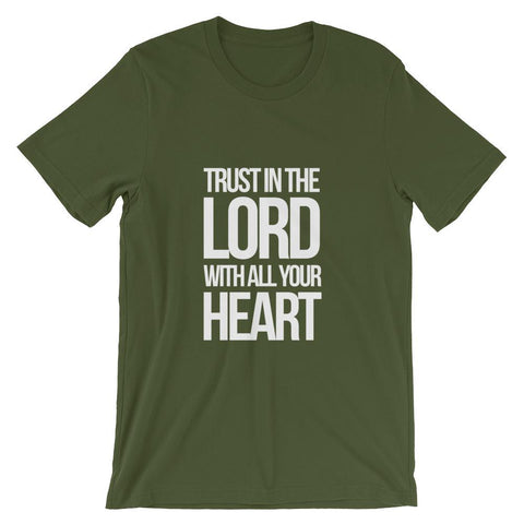 Trust in The Lord Shirt - Proverbs 3 5-6 Shirt - Bible Quotes - Religion Shirts - Christian Shirts - Scripture Shirts EternalChristianTees Olive XX-Large 