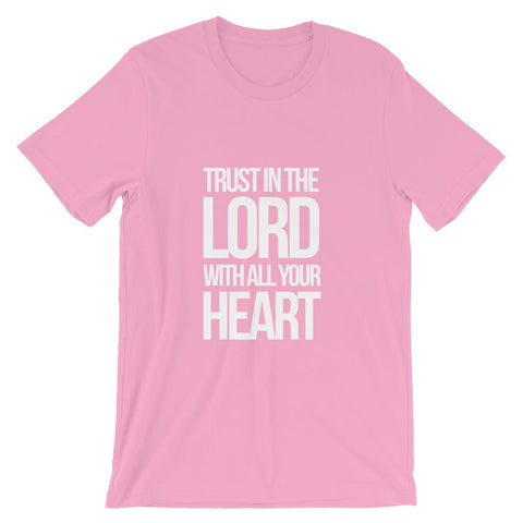 Trust in The Lord Shirt - Proverbs 3 5-6 Shirt - Bible Quotes - Religion Shirts - Christian Shirts - Scripture Shirts EternalChristianTees Pink XX-Large 