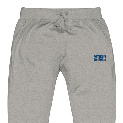 Embroidered God Loves Detroit Sweatpants Fleece Joggers - Blue Text