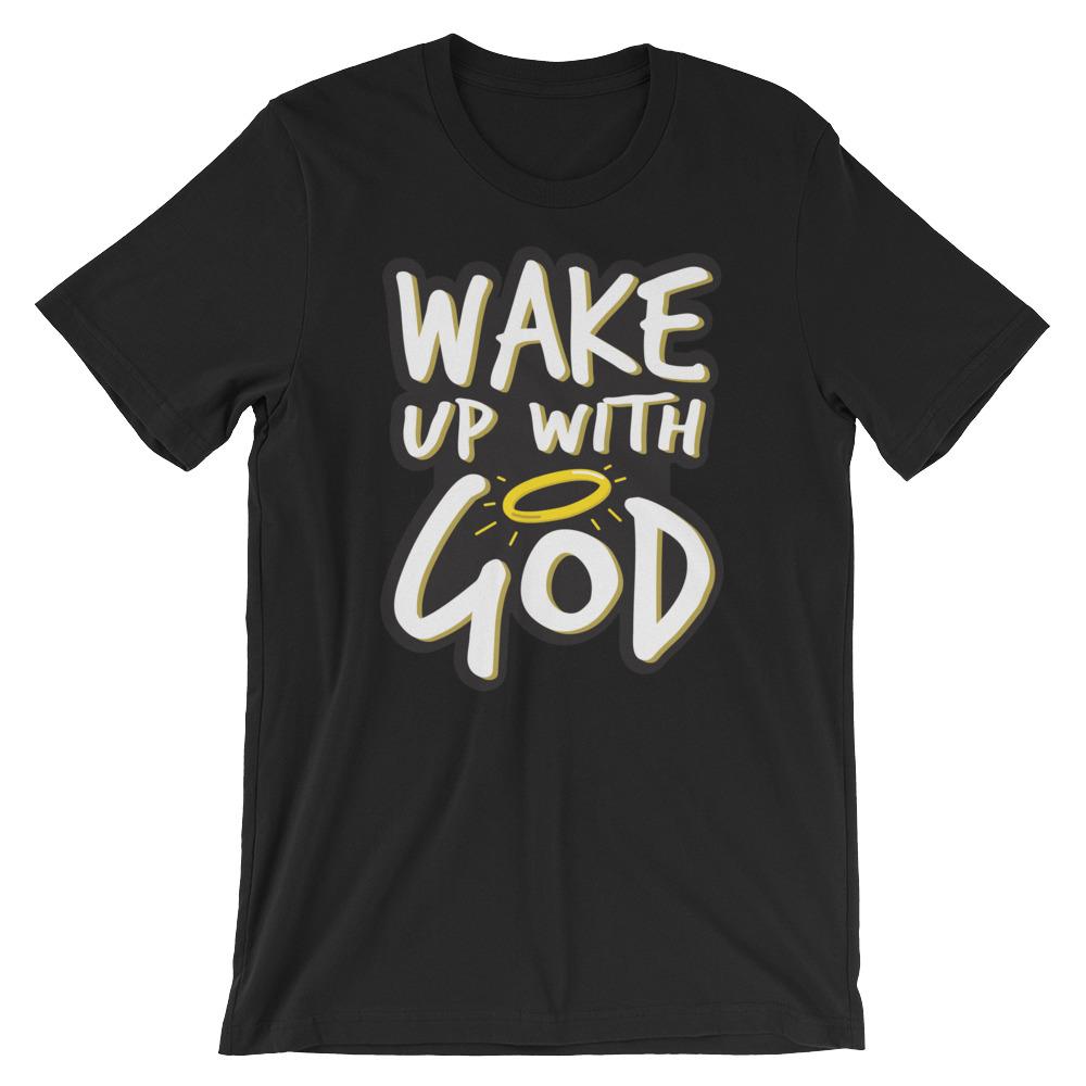 Wake Up With God T-Shirt EternalChristianTees 4XL Black 
