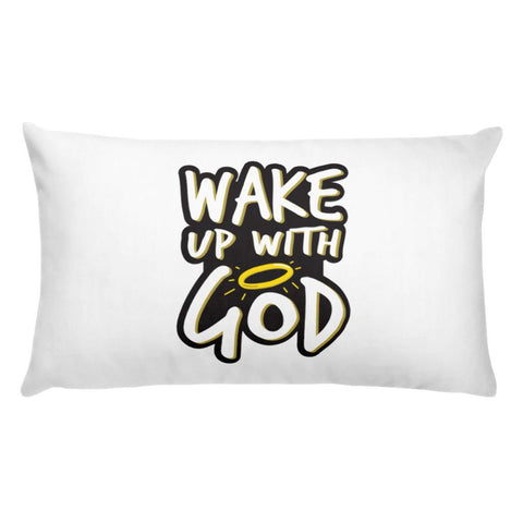 Wake Up With God Throw Pillow - Christian Pillows - Bible Decoration Throw Pillows - Scriptures for Homes EternalChristianTees 20×12 
