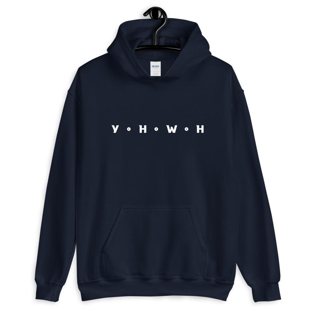 YHWH Christian Hoodie Yahweh EternalChristianTees Navy S 