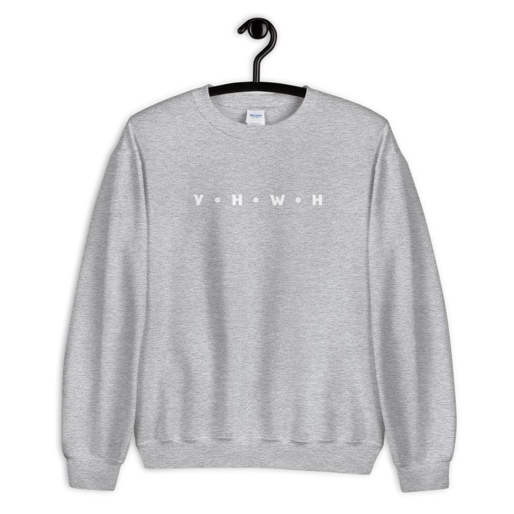 YHWH Christian Sweatshirt Yahweh EternalChristianTees Sport Grey S 